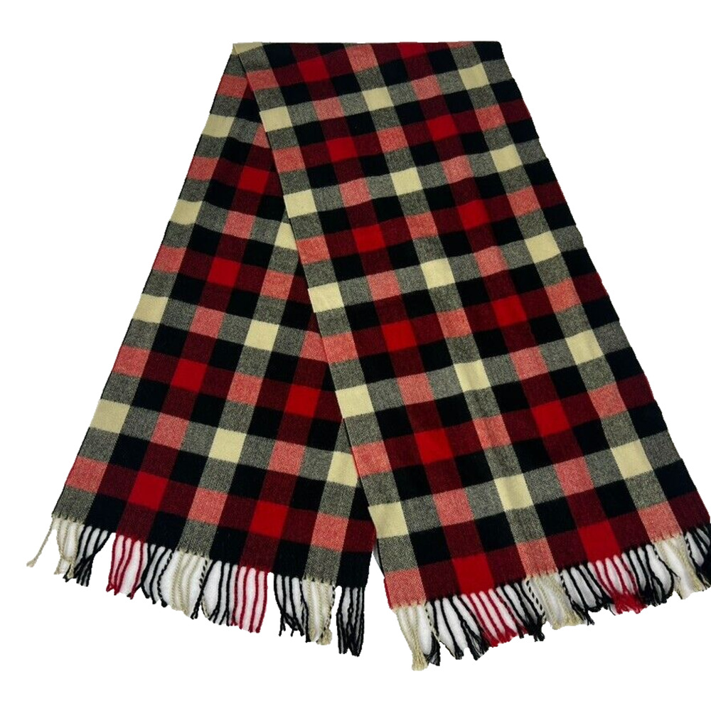 AEO American Eagle Outfitters Wrap Scarf Men's Women's Red Black Ivory Plaid